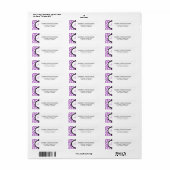 Monogram A Lila Damask Address Labels (Vorne)