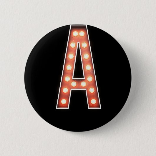 Monogram A Marquee Lights Button (Vorderseite)