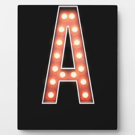 Monogram A Marquee Lights Fotoplatte (Vorderseite)