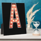 Monogram A Marquee Lights Fotoplatte (Seite)