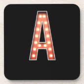 Monogram A Marquee Lights Getränkeuntersetzer (Vorderseite)