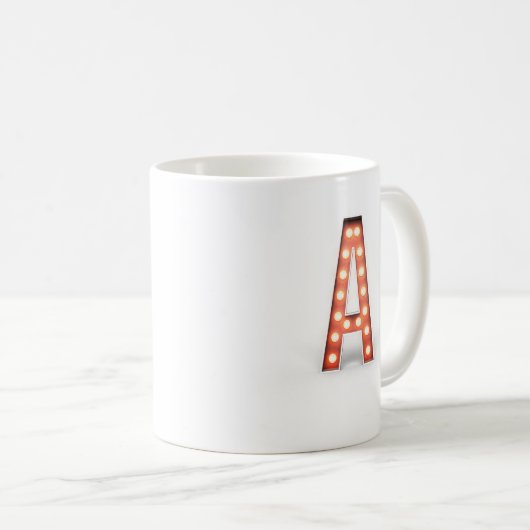 Monogram A Marquee Lights Kaffeetasse (VorderseiteRechts)
