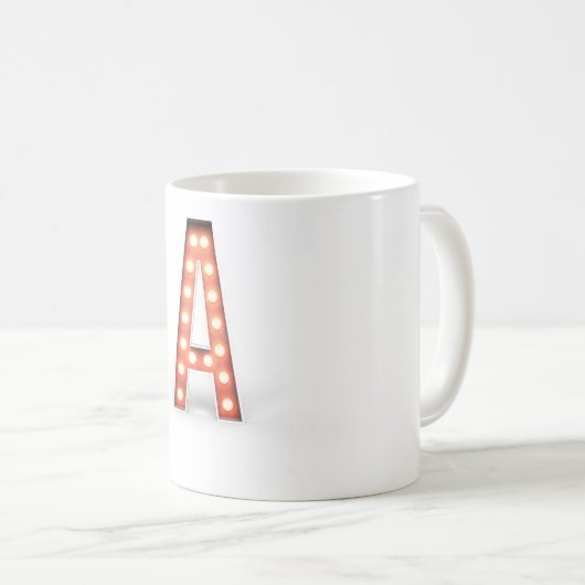 Monogram A Marquee Lights Kaffeetasse (VorderseiteRechts)