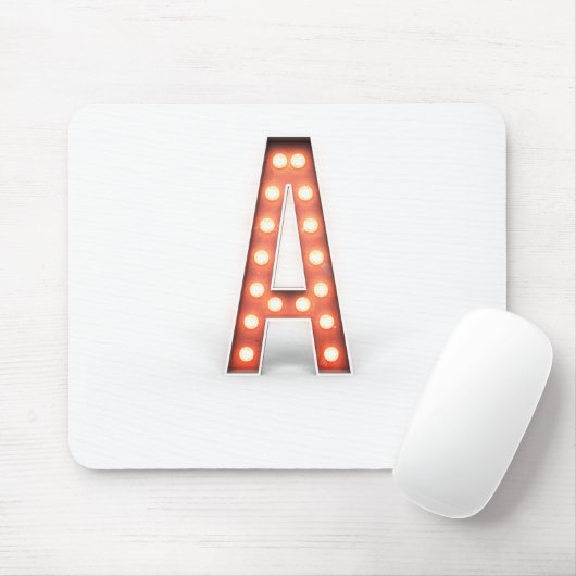 Monogram A Marquee Lights Mousepad (Mit Mouse)