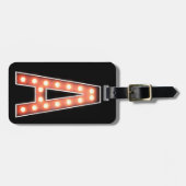Monogram A Marquee Lights Personalisiert Gepäckanhänger (Vorderseite horizontal)