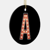 Monogram A Marquee Lights Personalisiert Keramik Ornament (Rechts)