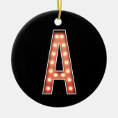 Monogram A Marquee Lights Personalisiert Keramik Ornament (Vorne)