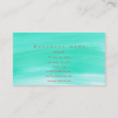 Monogram A Minimalism Minze Watermelon Aquarelle Visitenkarte (Rückseite)