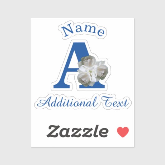 Monogram A Personalisiert Aufkleber (Blatt)