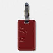 Monogram A red wood Letter Blumen Luggage Tag Gepäckanhänger (Rückseite vertikal)