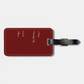 Monogram A red wood Letter Blumen Luggage Tag Gepäckanhänger (Rückseite horizontal)