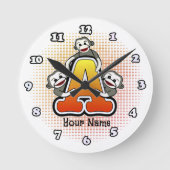 Monogram A Socken Monkey-Uhr Runde Wanduhr (Vorderseite)