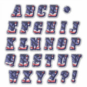 Monogram A to Z American Flag USA Buchstaben Initi Aufkleber (Vorderseite)