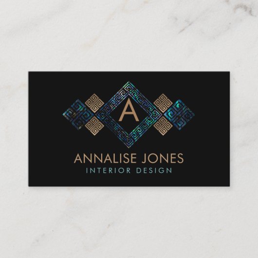 Monogram Abalone Gold Visitenkarte (Vorderseite)