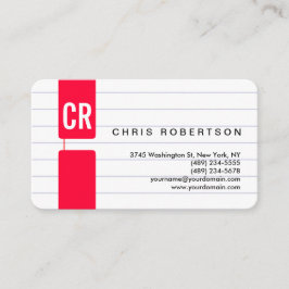 Monogram, abgerundete Ecke Lined Paper Business Ca Visitenkarte