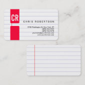 Monogram, abgerundete Ecke Lined Paper Business Ca Visitenkarte (Vorne/Hinten)