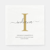 Monogram Abschluss 2022 Script Initial Name Grad Serviette (Vorderseite)