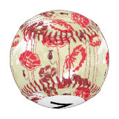 Monogram Abstract Elegance Blumenmuster 2 Baseball (Rückseite)