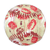 Monogram Abstract Elegance Blumenmuster 2 Baseball (Vorderseite)