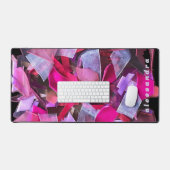 Monogram Abstract Pink Purple Ribbon Pieces 3D Schreibtischunterlage (Tastatur & Maus)