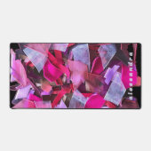 Monogram Abstract Pink Purple Ribbon Pieces 3D Schreibtischunterlage (Vorderseite)