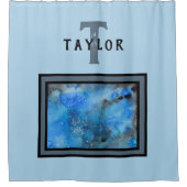 Monogram Abstrakt Art Duschvorhang (Vorderseite)