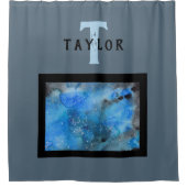 Monogram Abstrakt Art Duschvorhang (Vorderseite)