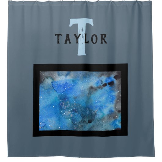 Monogram Abstrakt Art Duschvorhang (Vorderseite)