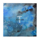 Monogram Abstrakt Art Fliese (Vorderseite)