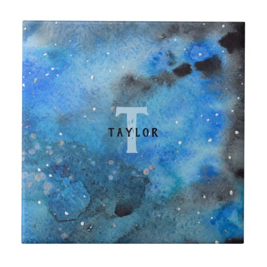 Monogram Abstrakt Art Fliese (Vorderseite)