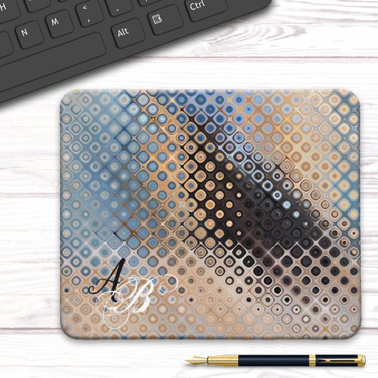 Monogram Abstrakt Art Glass Dots Mousepad