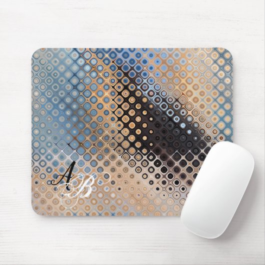 Monogram Abstrakt Art Glass Dots Mousepad (Mit Mouse)