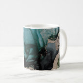 Monogram Abstrakt Black Aquamarin Green Gold Coffe Kaffeetasse (VorderseiteRechts)