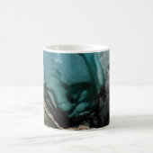 Monogram Abstrakt Black Aquamarin Green Gold Coffe Kaffeetasse (Mittel)