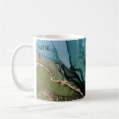 Monogram Abstrakt Black Aquamarin Green Gold Coffe Kaffeetasse (Links)