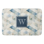 Monogram Abstrakt Blue Tranquil Beach Pattern Bath Badematte (Vorderseite)