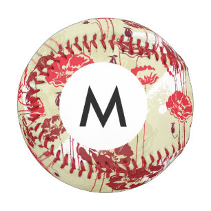 Monogram Abstrakt Elegance Blumenmuster 2 Baseball