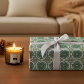 Monogram Abstrakt Floral Elegant Spring Green Geschenkpapier