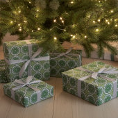 Monogram Abstrakt Floral Elegant Spring Green Geschenkpapier