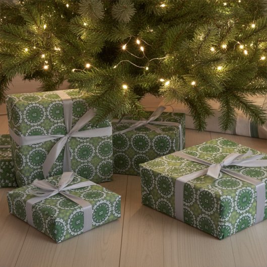 Monogram Abstrakt Floral Elegant Spring Green Geschenkpapier