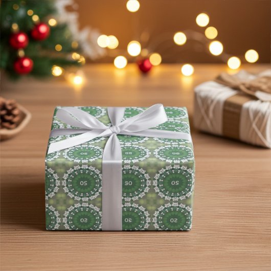 Monogram Abstrakt Floral Elegant Spring Green Geschenkpapier