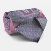 Monogram abstrakt geometrisch lila Lila modern Krawatte (Gerollt)
