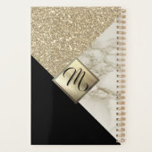 Monogram Abstrakt Gold Glitzer und Marmor Planer (Rückseite)
