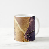 Monogram Abstrakt Gold Tan Lila Art Kaffeetasse (VorderseiteRechts)