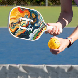 Monogram abstrakt Modern Art Colorado Wirbel Pickleball Schläger