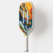 Monogram abstrakt Modern Art Colorado Wirbel Pickleball Schläger (Links)
