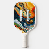 Monogram abstrakt Modern Art Colorado Wirbel Pickleball Schläger (Vorderseite)