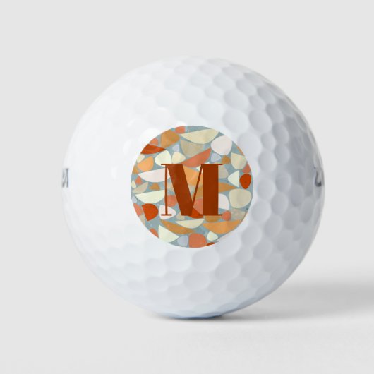 Monogram Abstrakt Modern Geometric Art Golfball (Vorderseite)