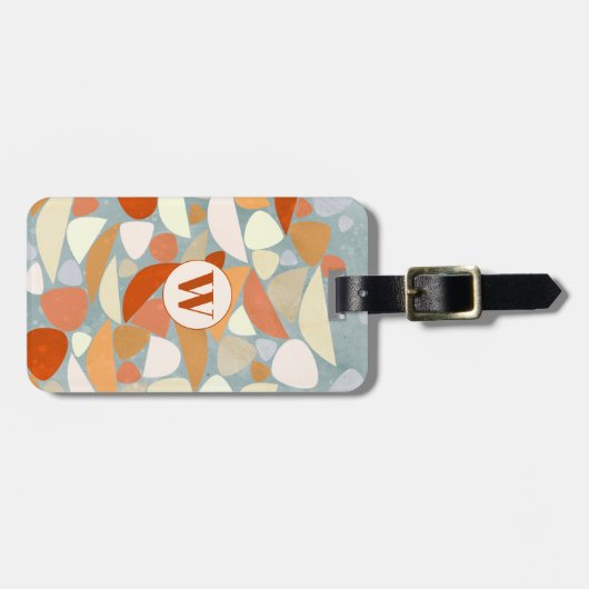 Monogram Abstrakt Modern Geometric Gepäckanhänger (Vorderseite horizontal)