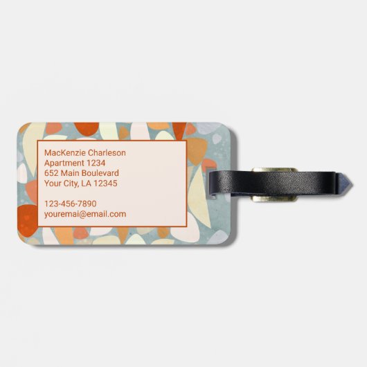 Monogram Abstrakt Modern Geometric Gepäckanhänger (Rückseite horizontal)